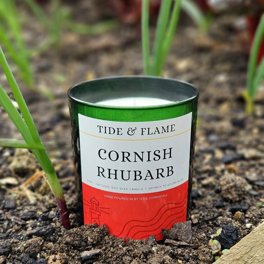 Cornish Rhubarb Soy Wax Candle Jar