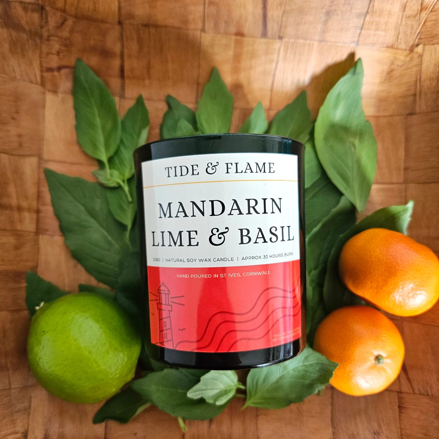 Mandarin, Lime & Basil Soy Wax Candle Jar