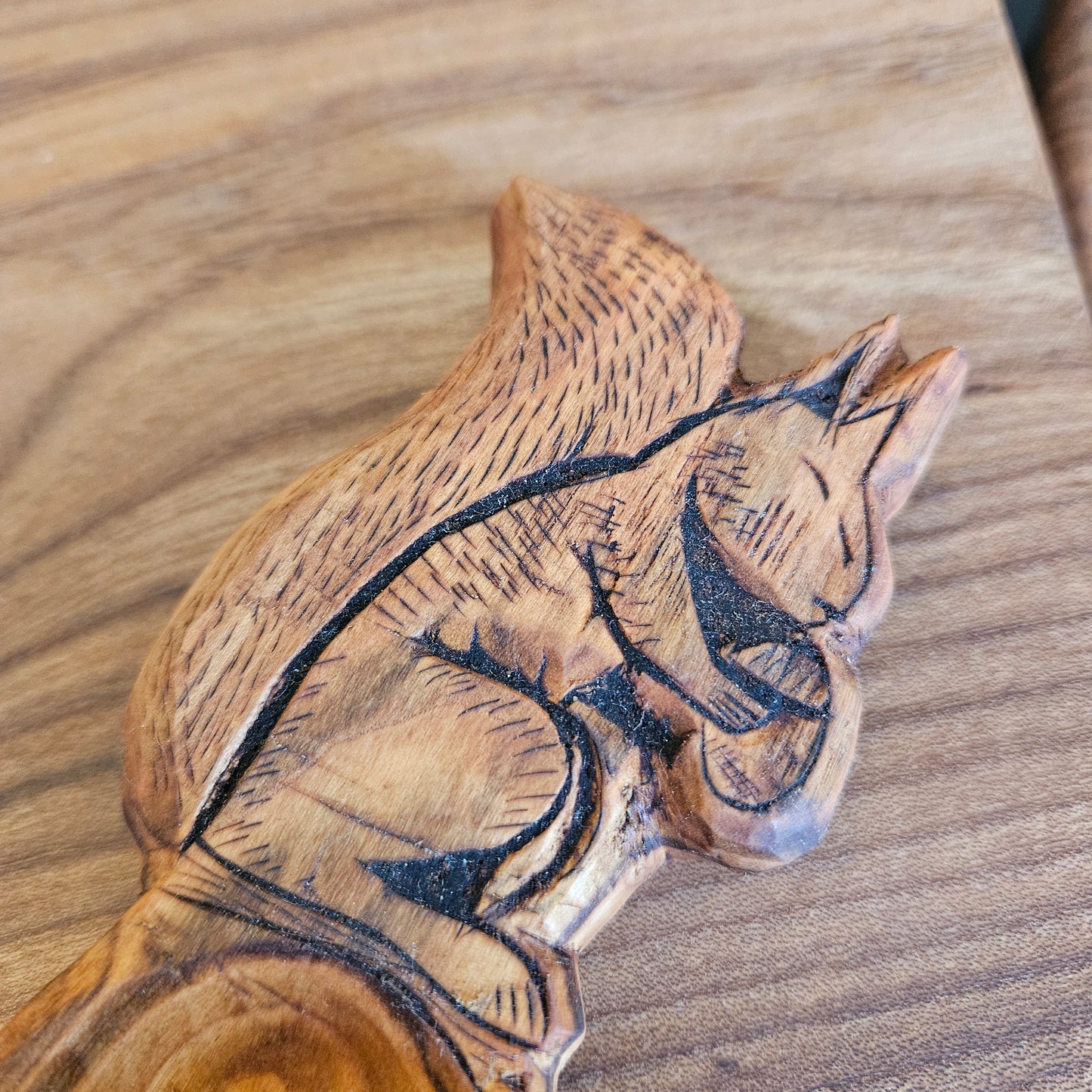 Cherry Wood Red Squirrel Coffee Scoop