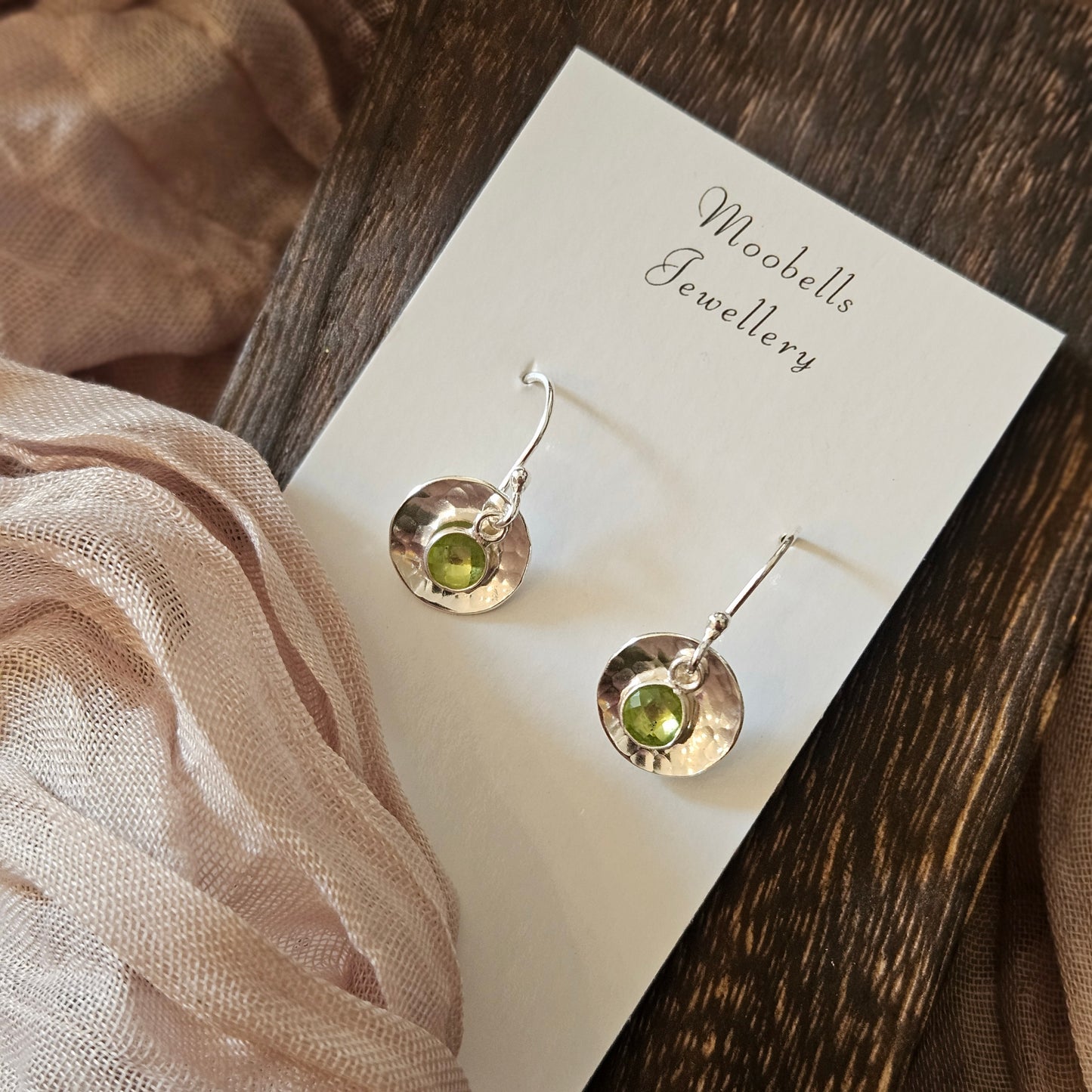 Sterling Silver Peridot Drop Earrings