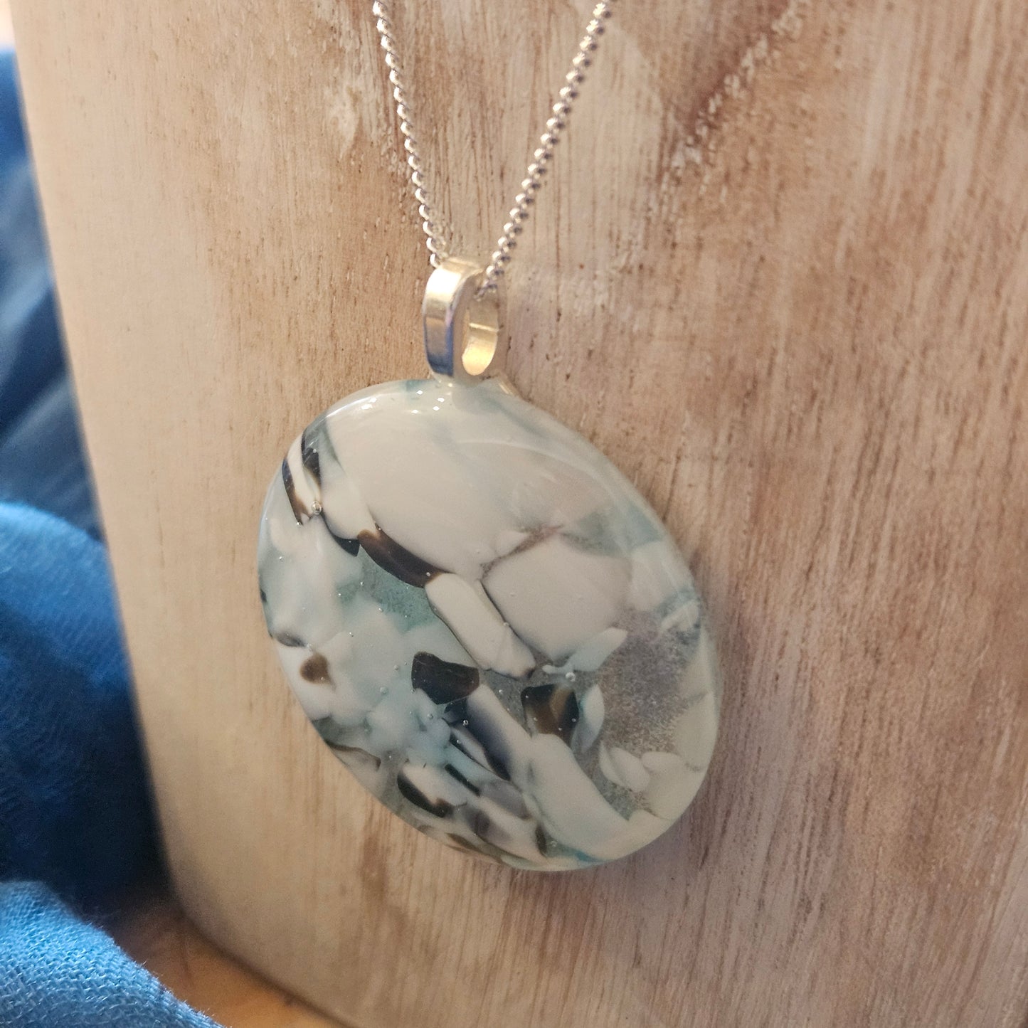 Fused Glass Pebble Necklace