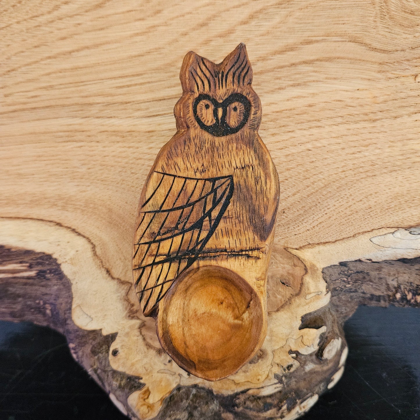 Cherry Wood Owl Coffee Scoop