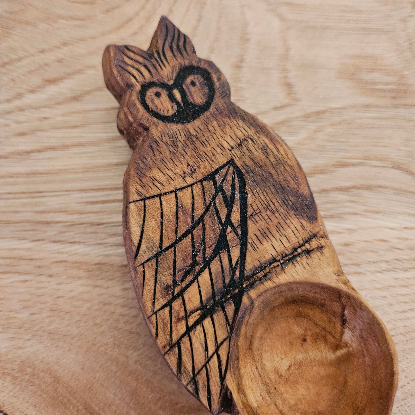 Cherry Wood Owl Coffee Scoop