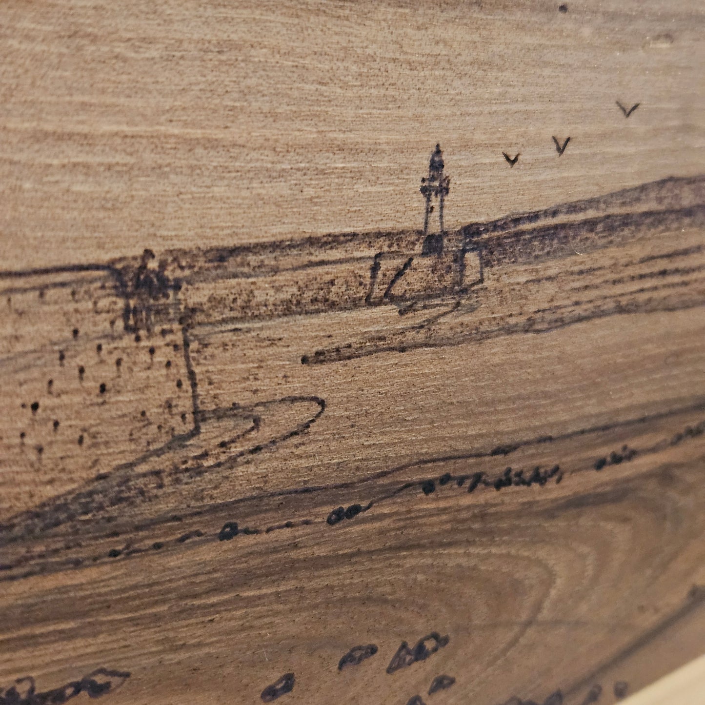 St Ives Harbour Pyrography Picture