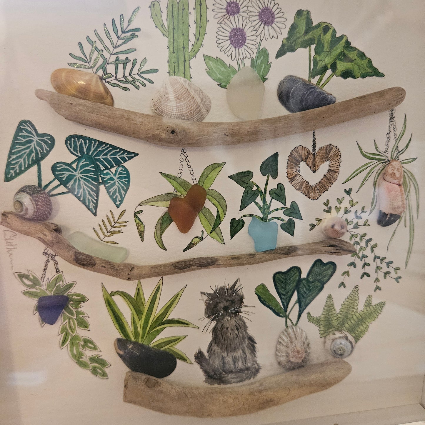 Mixed Media Cats Home Garden Picture