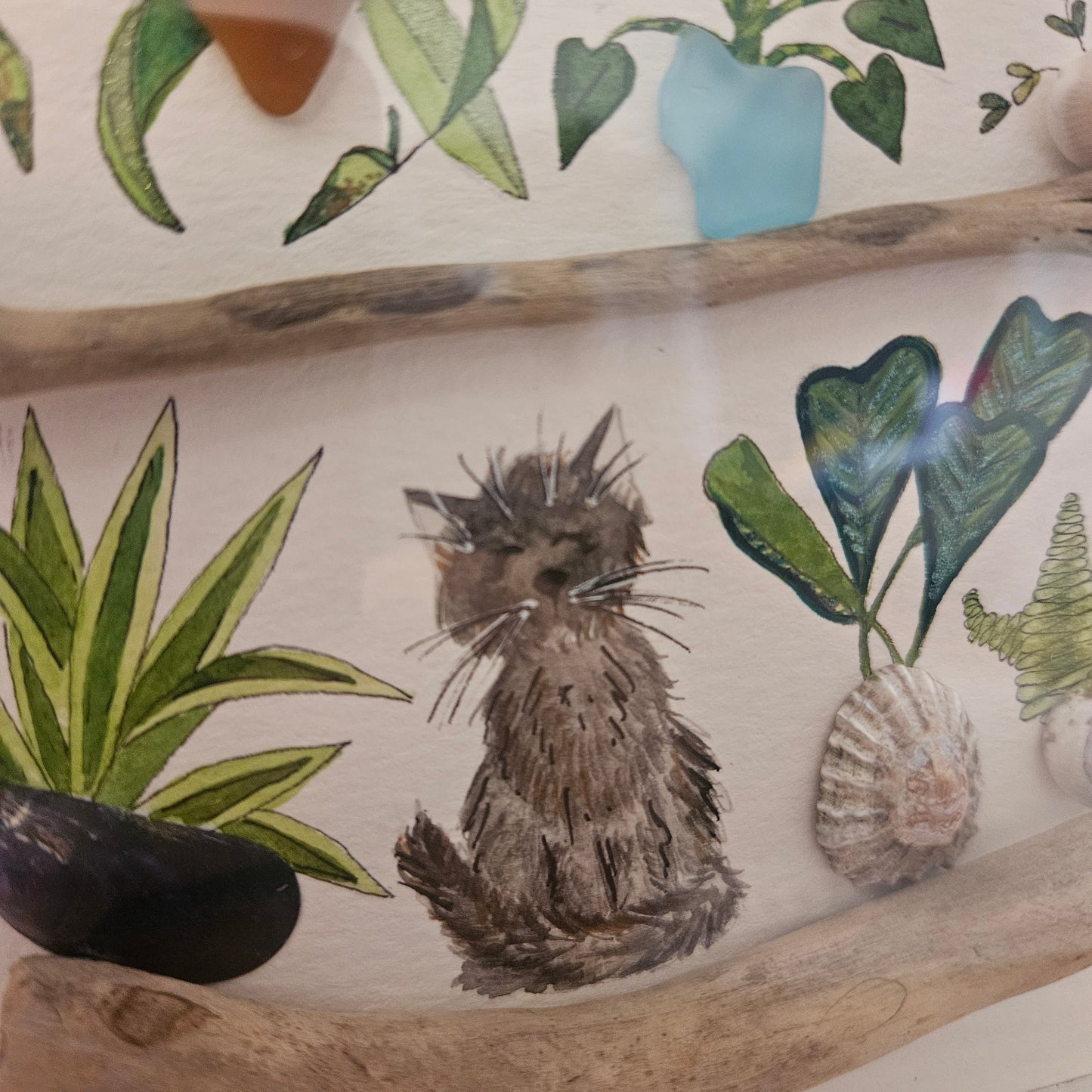 Mixed Media Cats Home Garden Picture