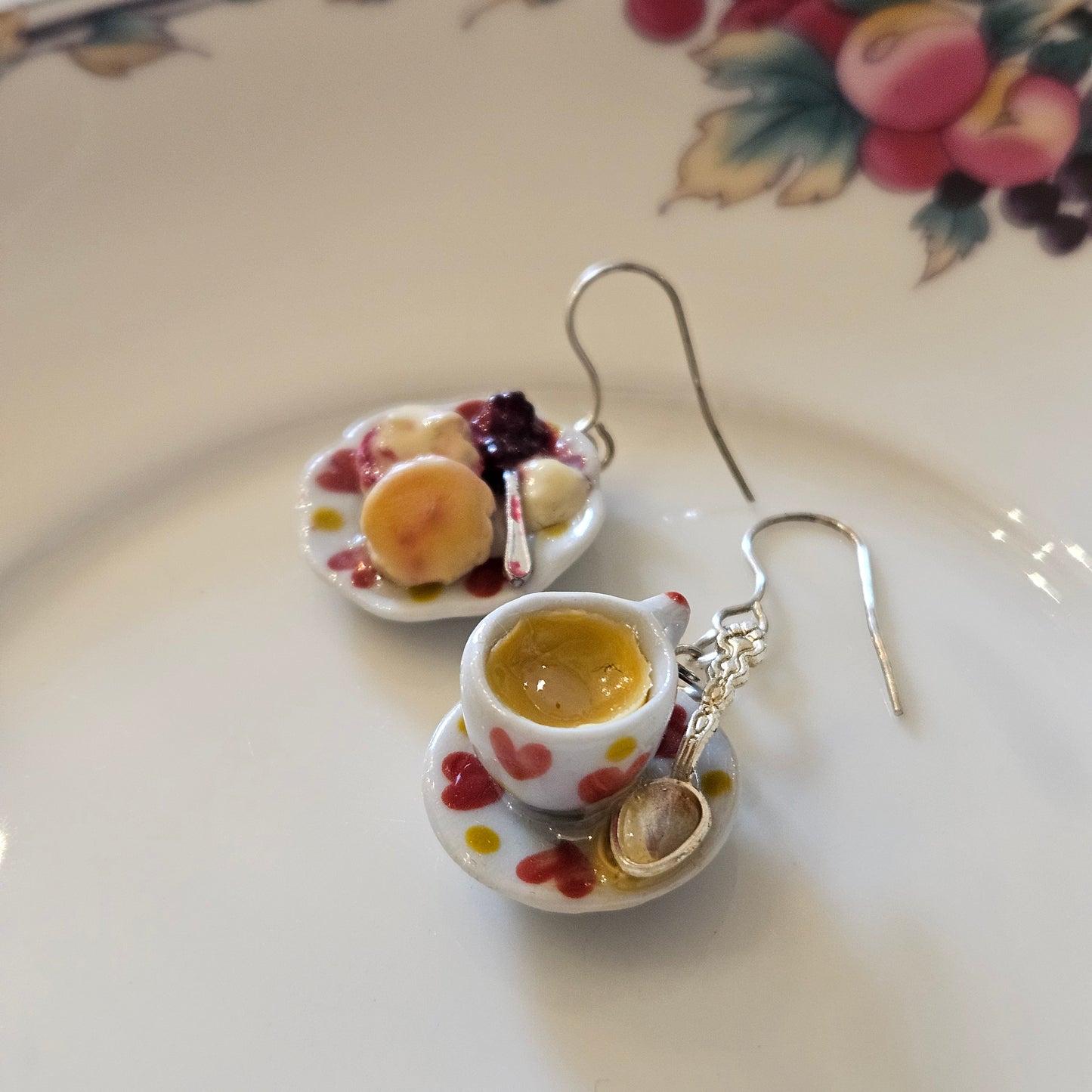 Miniature Cream Tea Earrings