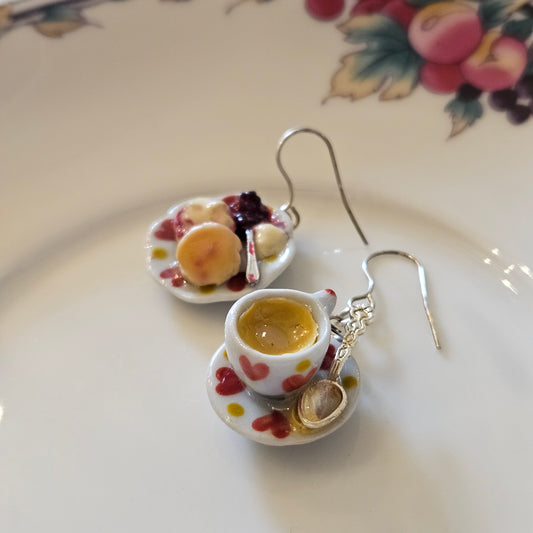 Miniature Cream Tea Earrings