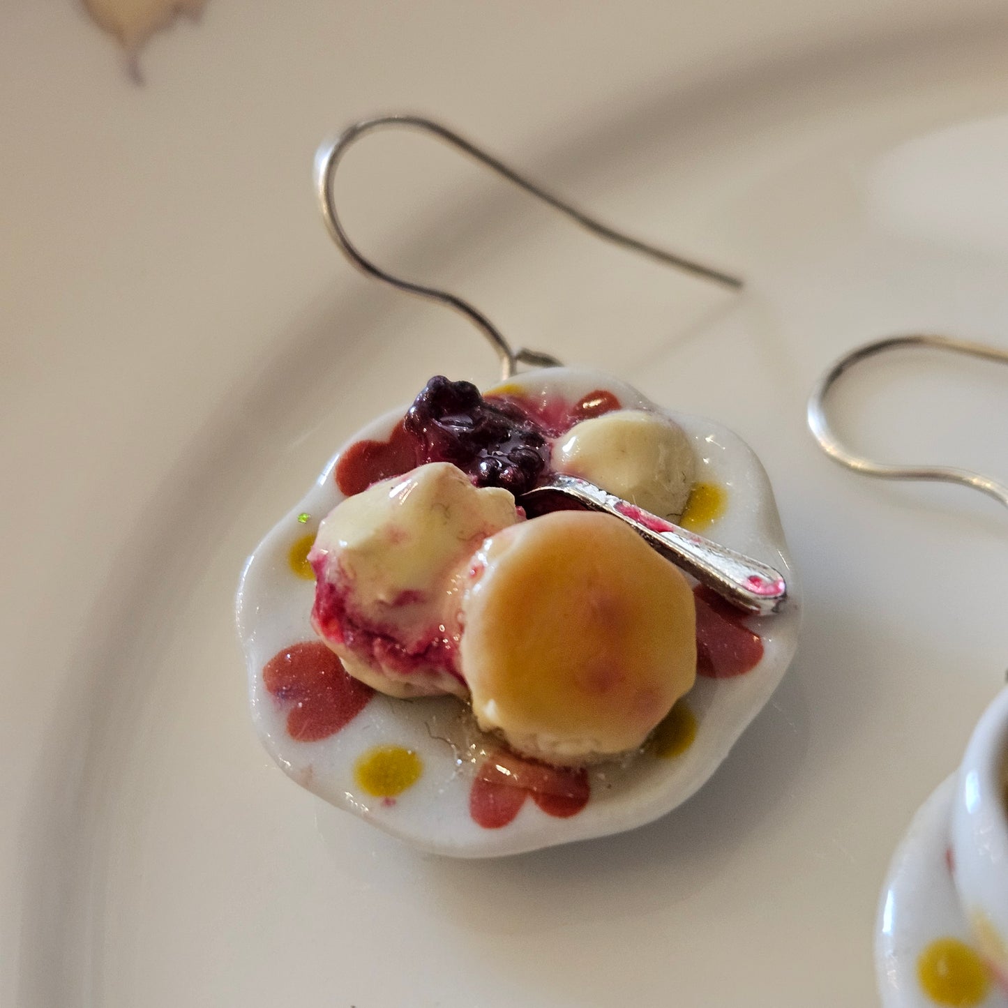 Miniature Cream Tea Earrings