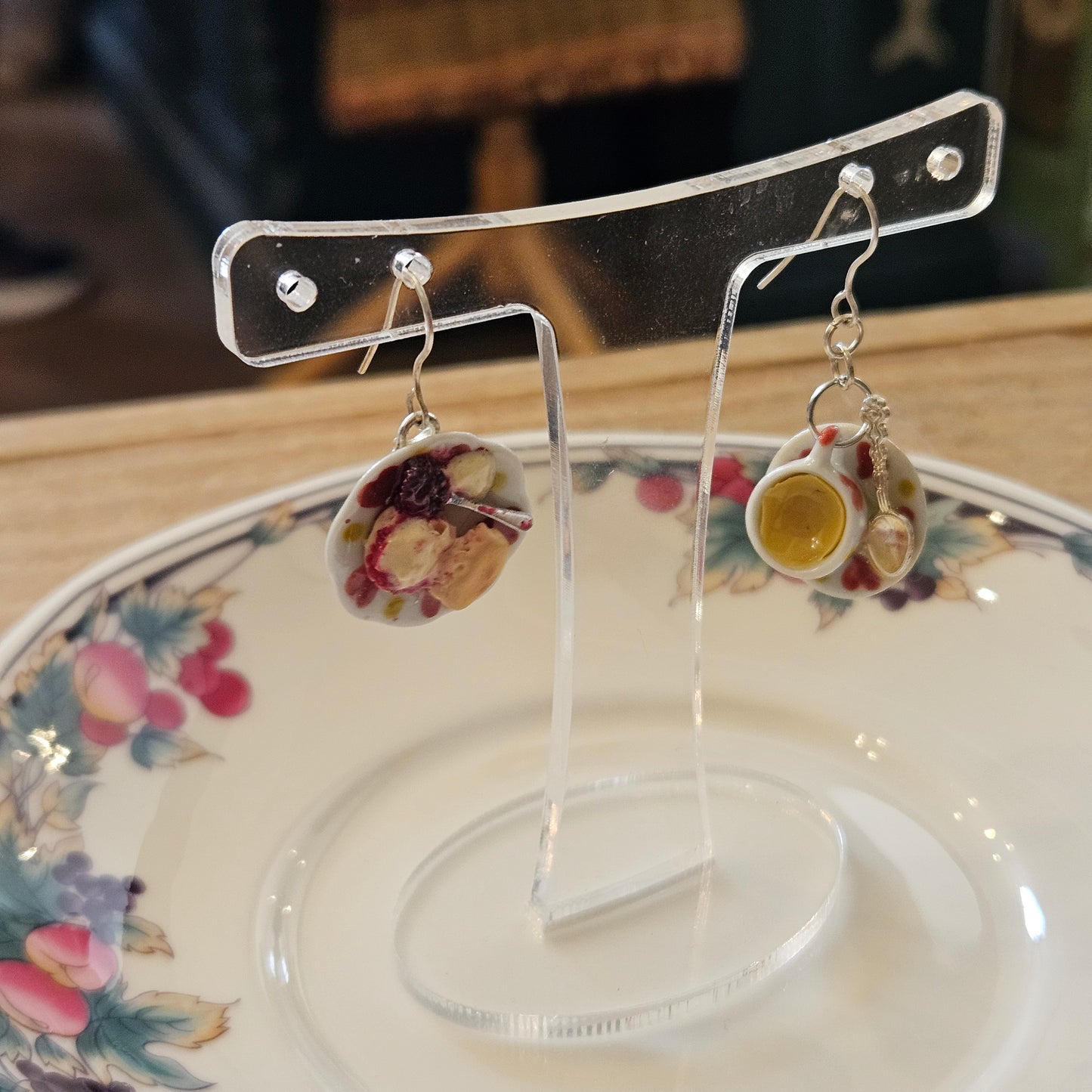 Miniature Cream Tea Earrings