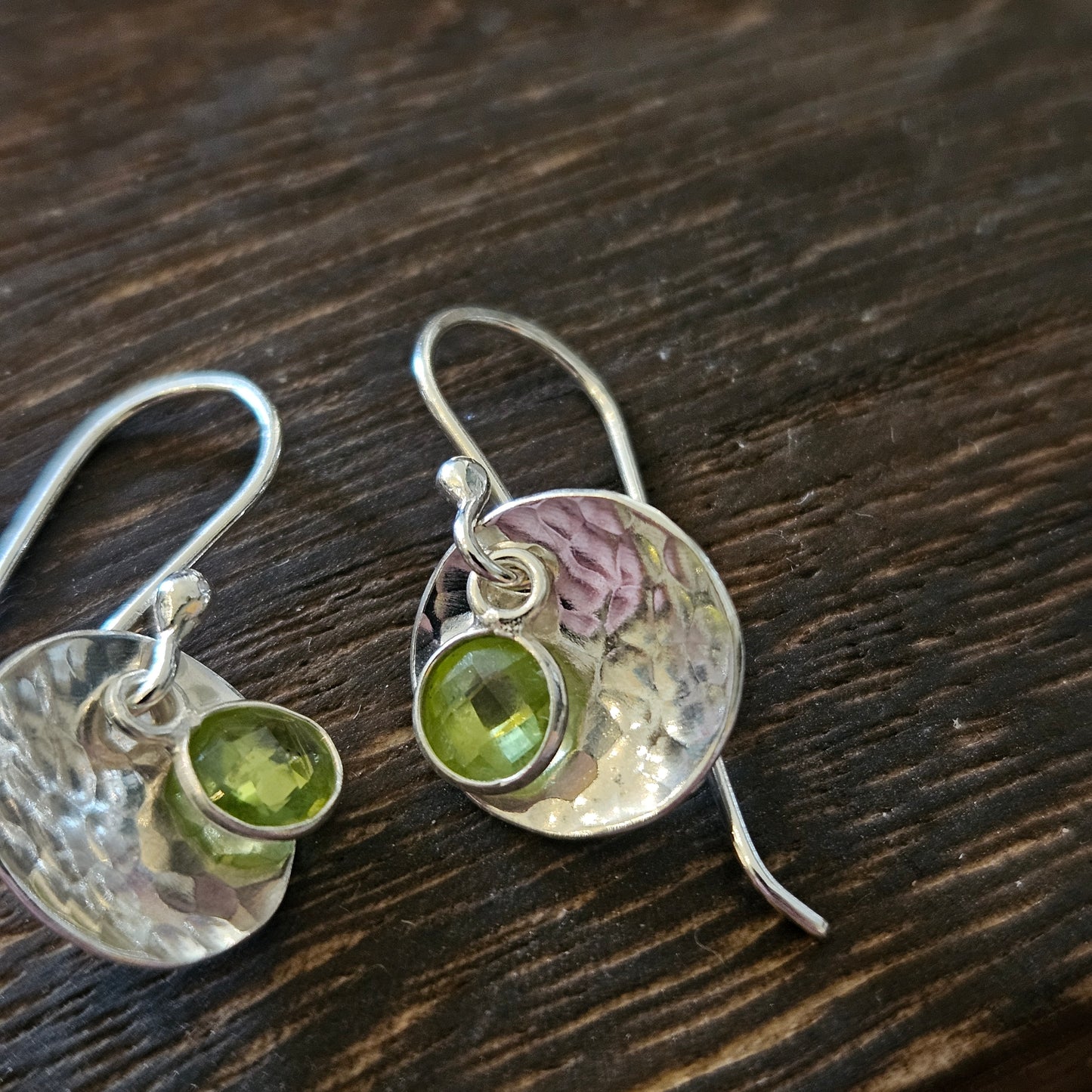 Sterling Silver Peridot Drop Earrings