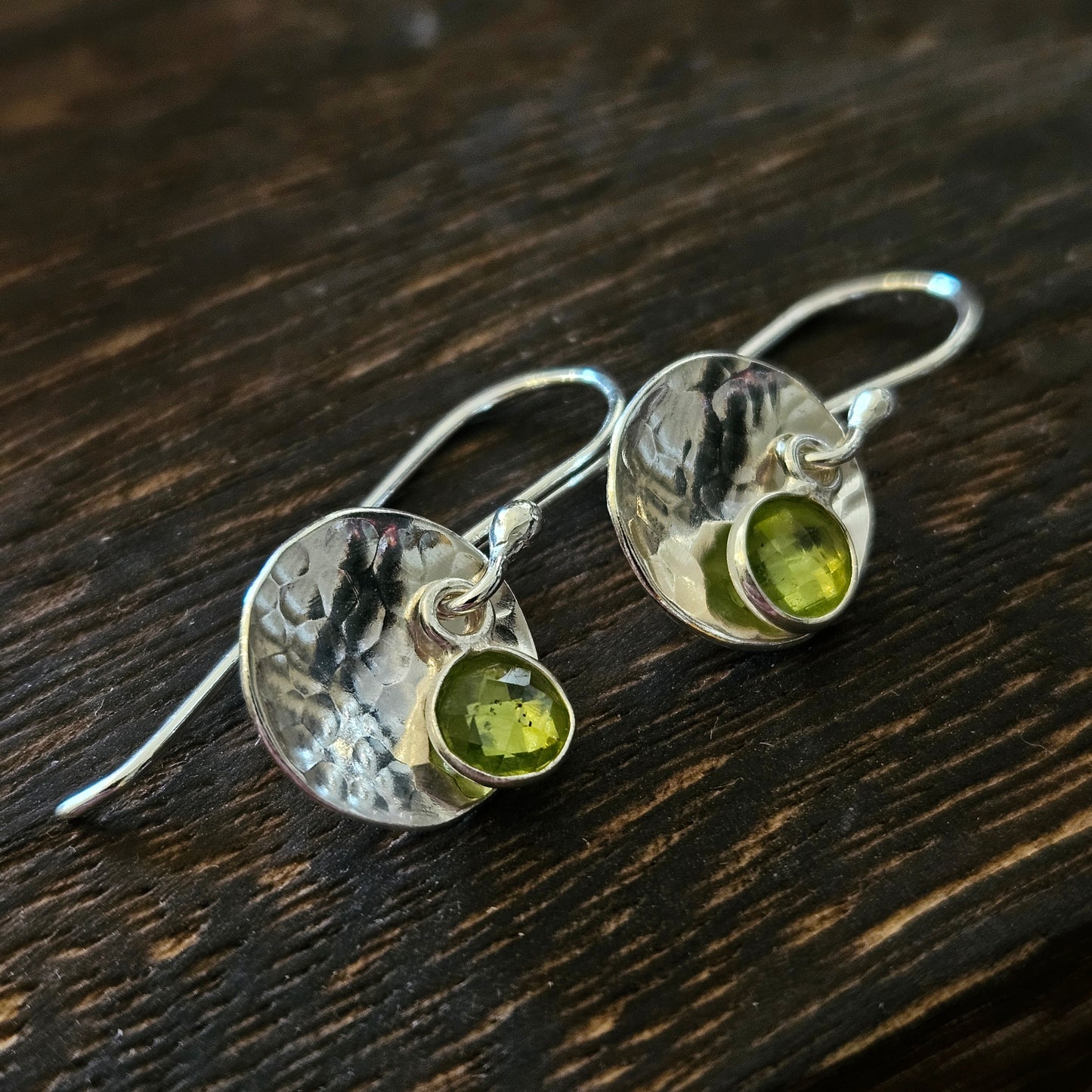 Sterling Silver Peridot Drop Earrings