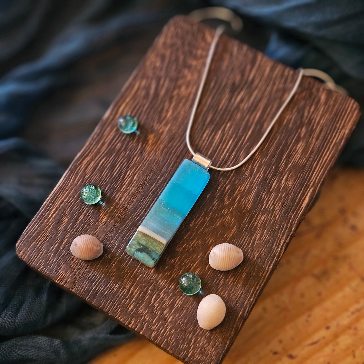 Fused Glass Seascape Necklace