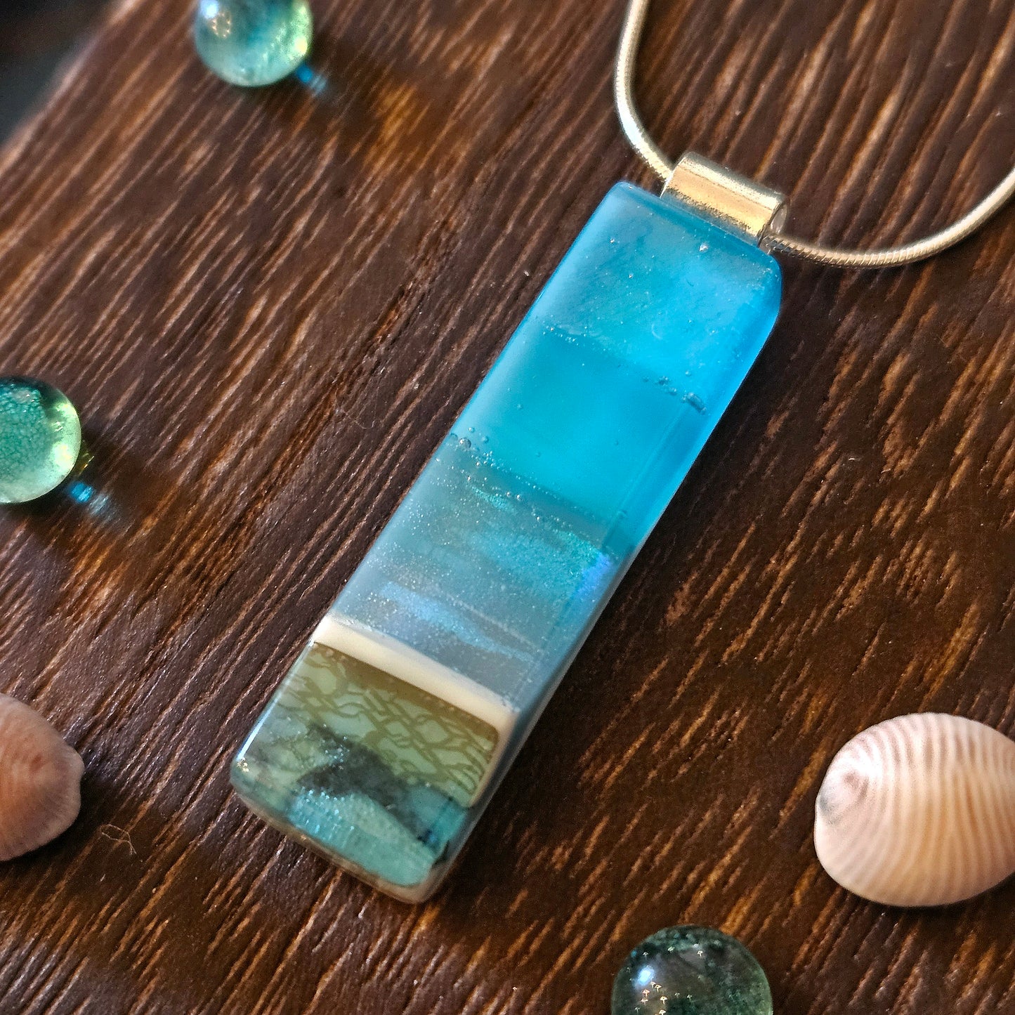 Fused Glass Seascape Necklace