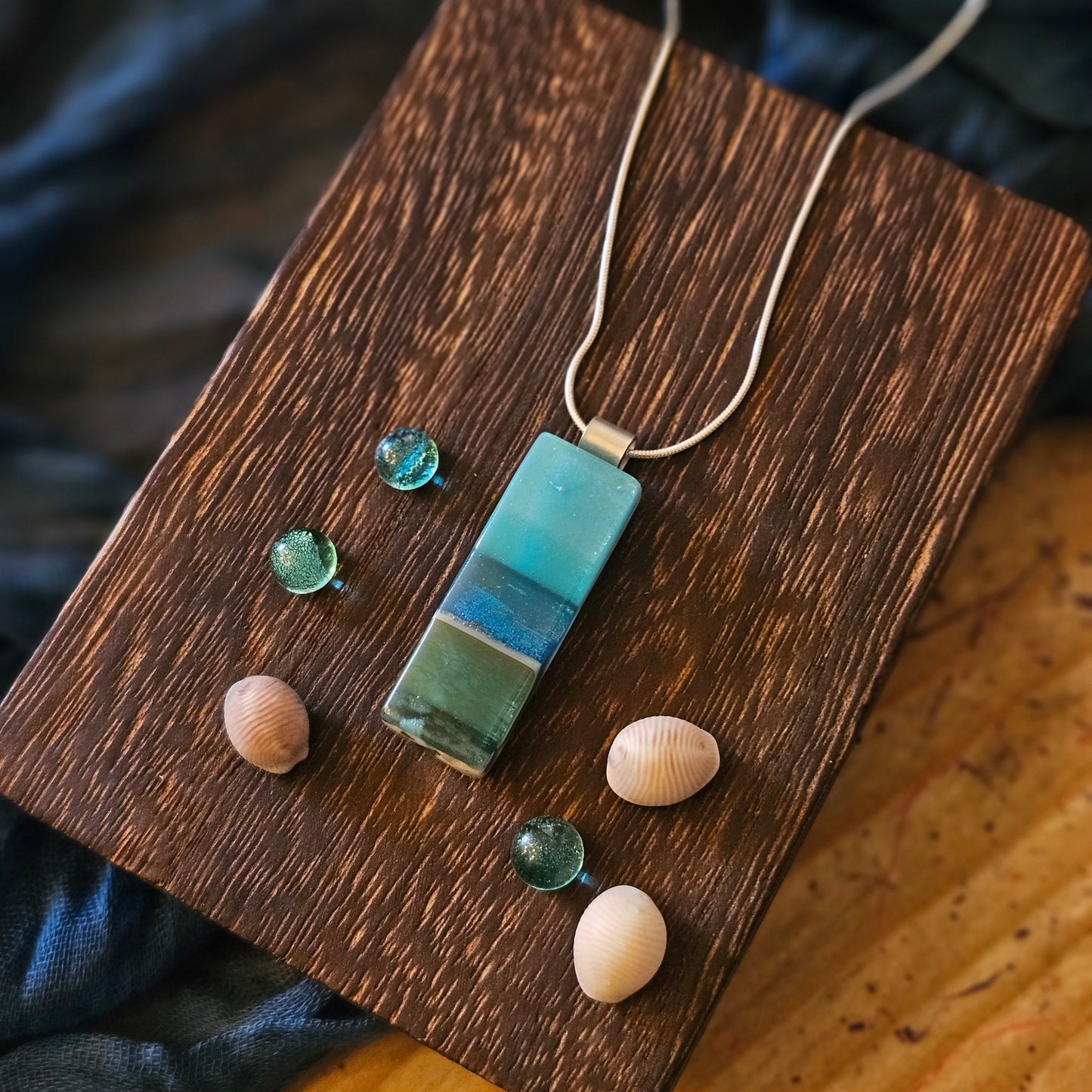 Fused Glass Seascape Necklace