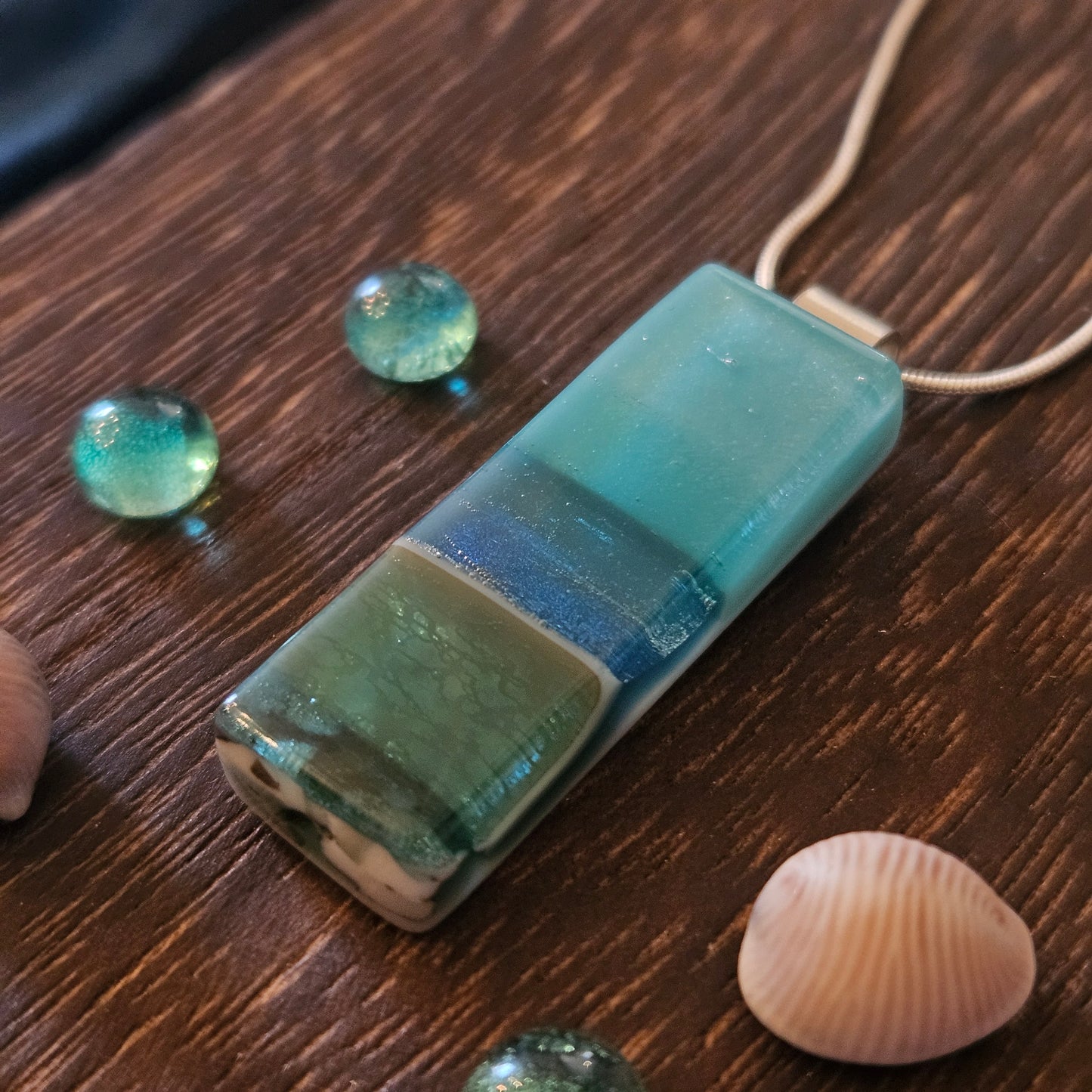 Fused Glass Seascape Necklace
