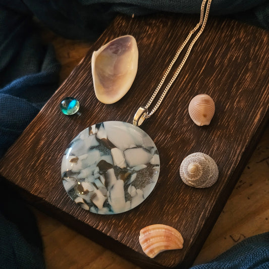 Fused Glass Pebble Necklace