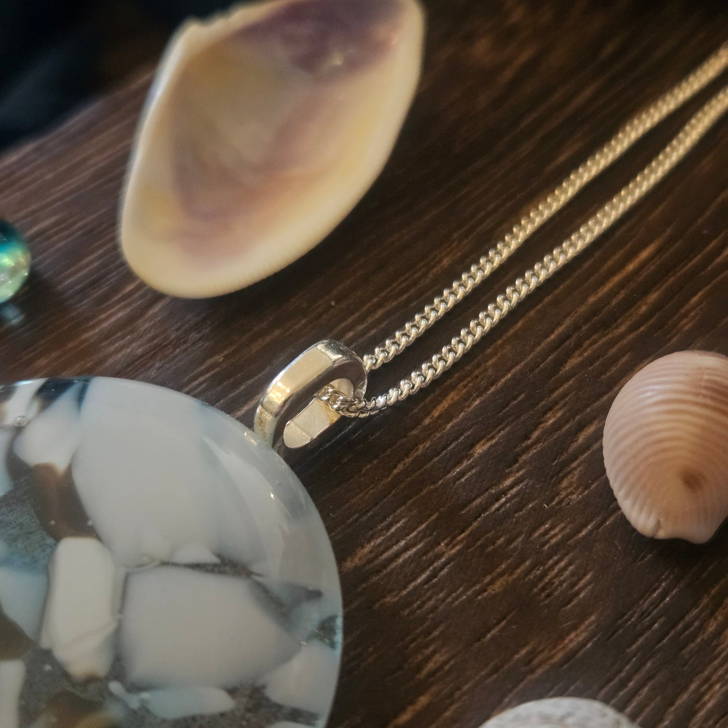 Fused Glass Pebble Necklace
