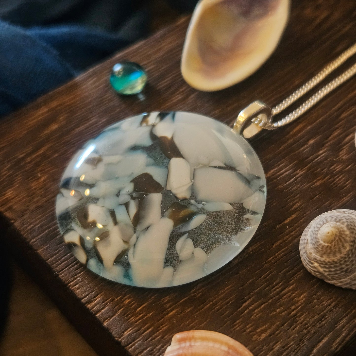 Fused Glass Pebble Necklace