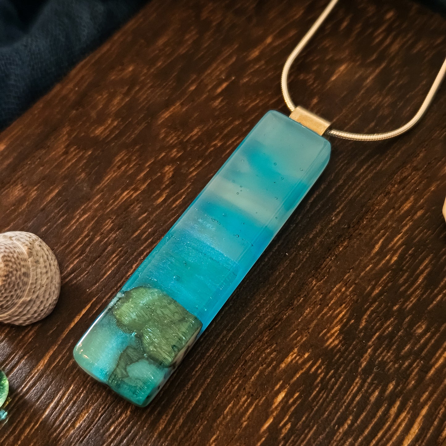 Fused Glass Seascape Necklace