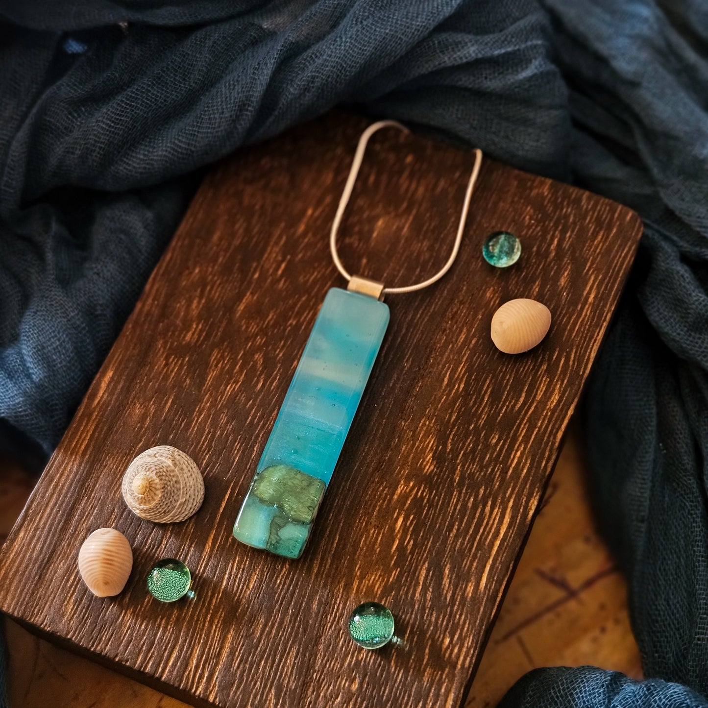 Fused Glass Seascape Necklace