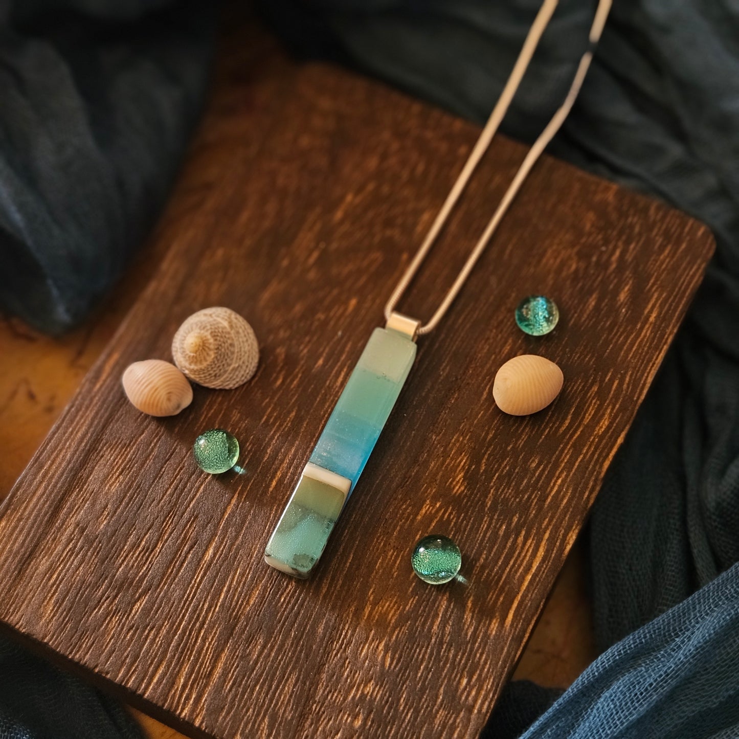Fused Glass Seascape Necklace
