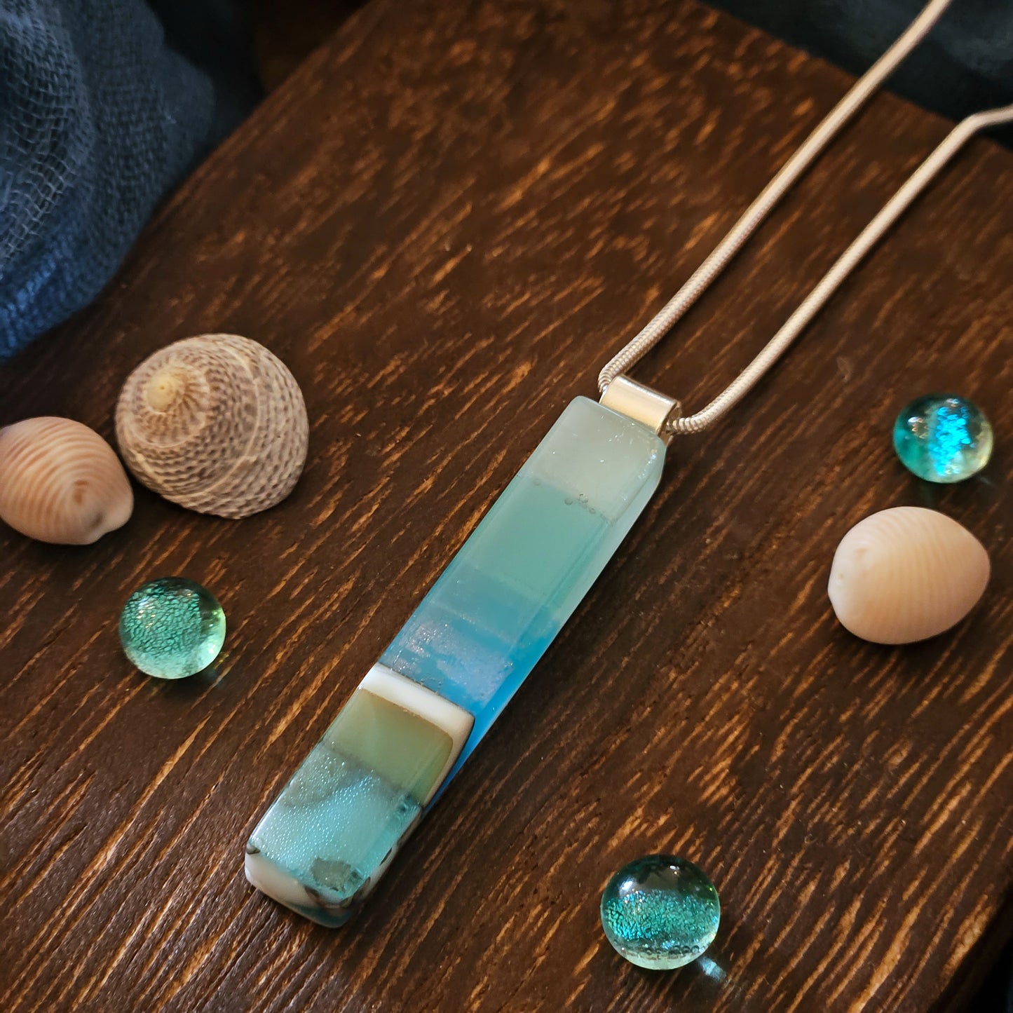 Fused Glass Seascape Necklace