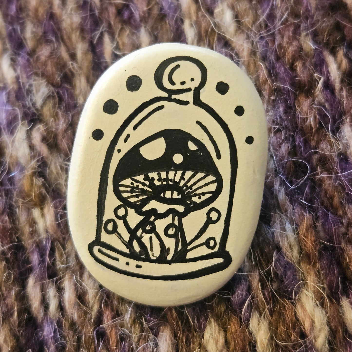 Bell Jar Mushroom Pin Badge