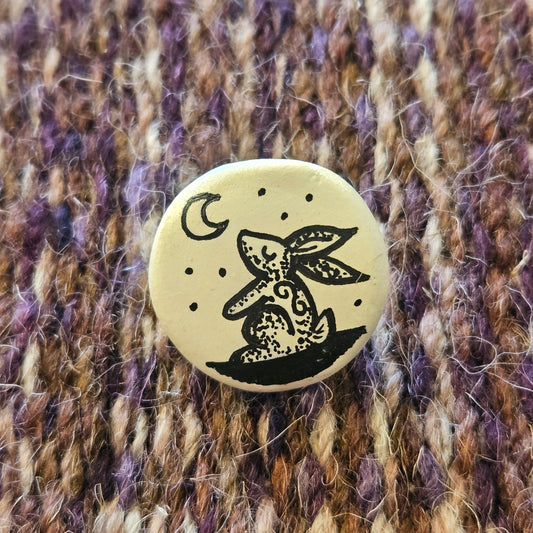 Hare & Moon Pin Badge